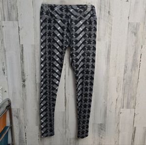 Geometric Black White And Gray Leggings Womens Size L/XL Unbranded